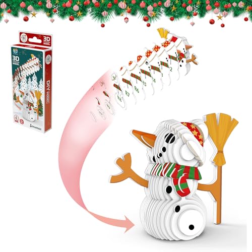 Weihnachten Puzzle Spiele, 3D Puzzle für Kinder und Erwachsene, Weihnachtsmann, Rentier, Schneemann und Weihnachtsbaum Puzzle, Entwickelt Räumliches und Logisches Denken, (A) von RevpoltIQ