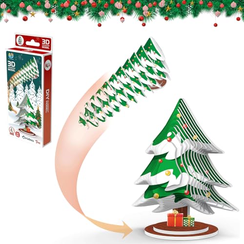 Weihnachten Puzzle Spiele, 3D Puzzle für Kinder und Erwachsene, Weihnachtsmann, Rentier, Schneemann und Weihnachtsbaum Puzzle, Entwickelt Räumliches und Logisches Denken, (B) von RevpoltIQ