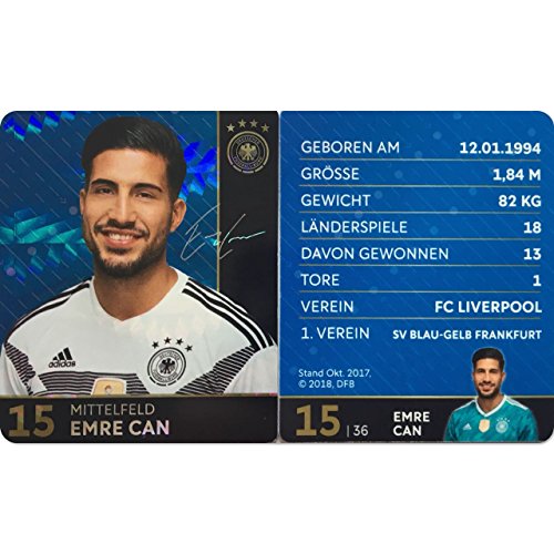 Rewe 2018 WM DFB Russland - Glitzer Einzelkarten Sammelkarten Komplettset (GLITZER KARTE NUMMER 15 - EMRE CAN) von Rewe