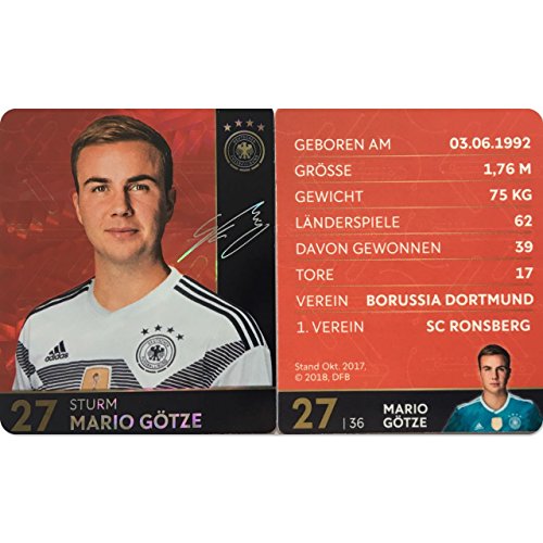 Rewe 2018 WM DFB Russland - Glitzer Einzelkarten Sammelkarten Komplettset (GLITZER KARTE NUMMER 27 - MARIO GÖTZE) von Rewe