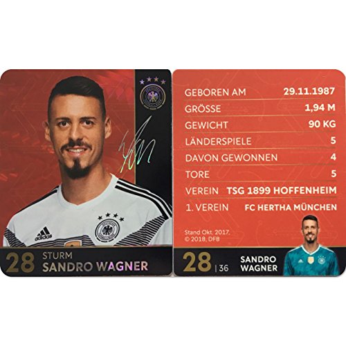 Rewe 2018 WM DFB Russland - Glitzer Einzelkarten Sammelkarten Komplettset (GLITZER KARTE NUMMER 28 - SANDRO WAGNER) von Rewe