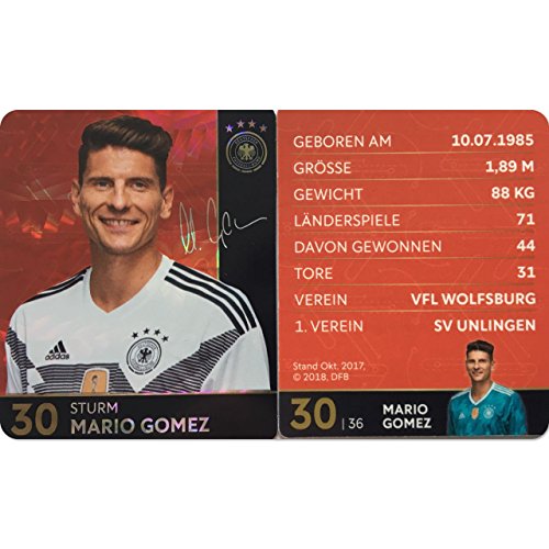 Rewe 2018 WM DFB Russland - Glitzer Einzelkarten Sammelkarten Komplettset (GLITZER KARTE NUMMER 30 - MARIO GOMEZ) von Rewe