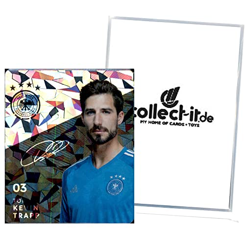 Rewe WM 2022 Glitzer Karte 3 - Kevin Trapp in exklusiver Collect-it Sammlerhülle von REWE