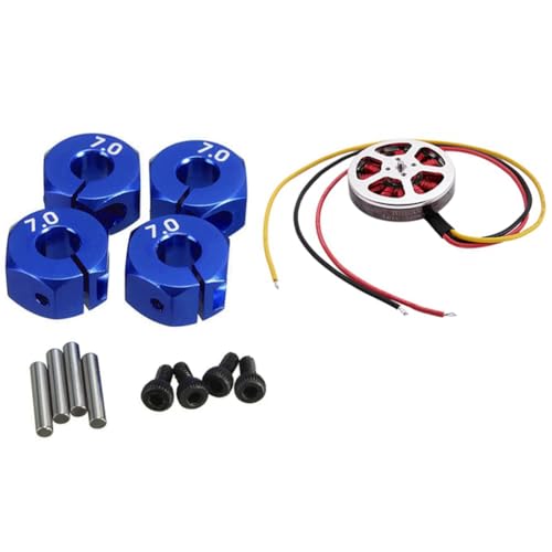 Reykentu 4 x blaue Rc Metall 7.0 Rad Sechskant 12 mm Antrieb mit Schraube und 1 Stück 5010 360 kv bürstenlose Motoren mit hohem Drehmoment von Reykentu