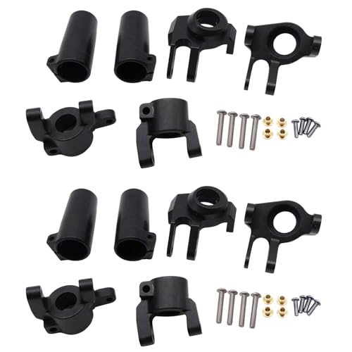 Reykentu CNC-Vollmetall-Lenkknöchel, C-Nabenträger, Hinterachsverriegelungs-Set (schwarz) für AXIAL SCX10 II 90046, Schwarz, 2 Stück von Reykentu