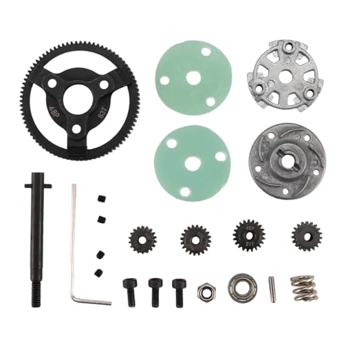 Reykentu Gerades Getriebe und Ritzel aus Metall, 0,8 m, 48P, Getriebe-Set für/Slash 2wd 1/10 RC, Modellauteile 83T von Reykentu