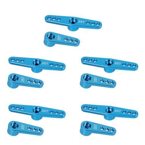 Rfeeuubft 10x 25T Aluminium RC Servo Arm Horn für Futaba Savox Xcore HD RC Elektrowerkzeuge, Blau von Rfeeuubft