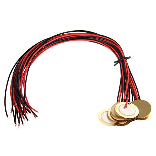 Rfeeuubft 12 Stück 27 mm Piezo Discs with Leads Mic Drum Trigger Pickup Akustische Gitarre Cbg von Rfeeuubft