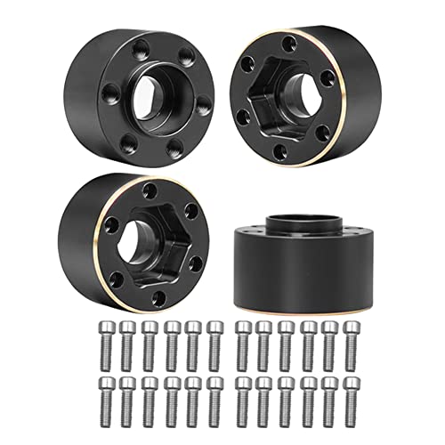 Rfeeuubft 4 Stück Gewichte aus Messing RC Gewicht auf Rad Hexagonale Erweiterung Adapter für 1/10 RC Chenille 1,9 2,2 Zoll Räder Achsfelge SCX10 TRX4 12 mm von Rfeeuubft