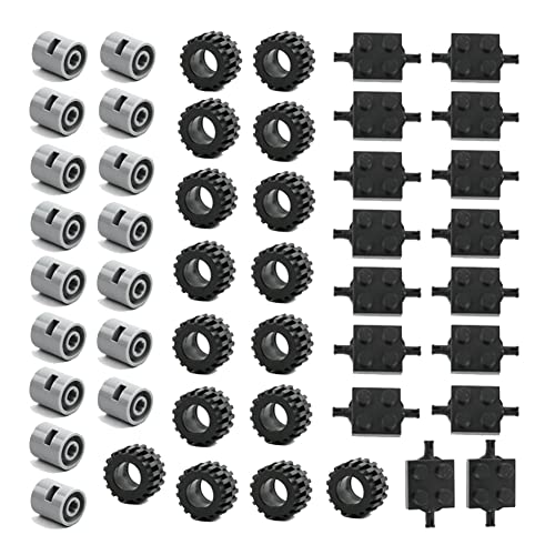 Rfeeuubft 48 Stück Mini Wheel Axles Pack Block Car Accessories Tire Hub Classic Backsteine Kinder DIY Spielzeug Blöcke für Kinder von Rfeeuubft