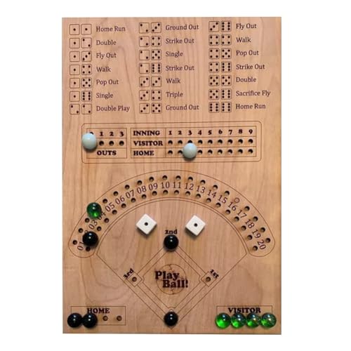 Rfeeuubft Baseball-Würfel-Brettspiel, Holzwürfel und Brettspiel, Interaktives Doppeltischspiel, Lustiges Sportspielzeug von Rfeeuubft