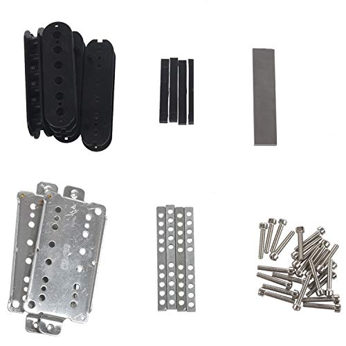 Rfeeuubft Ein Set Humbucker-Kit für Gitarre, die Zubehör/Grundplatte im Cupronickel herstellen/Abstandhalter/Spule/Ein/Alnico V Stange von Rfeeuubft