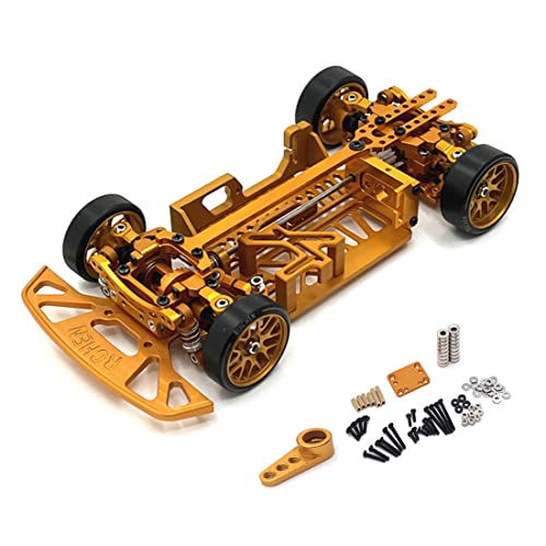 Rfeeuubft Verstellbares Chassis-Kit für Mini-Q9 284131 K969 K989 1/28 Teile für ferngesteuertes Auto, Gelb von Rfeeuubft