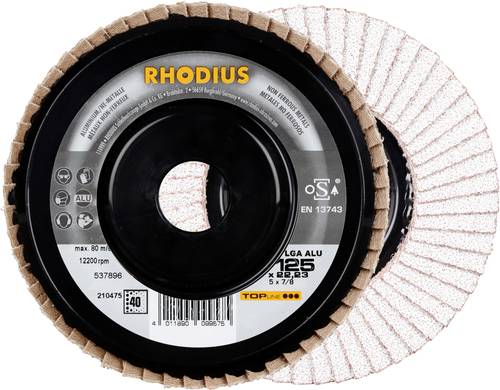 Rhodius 211314 LGA ALU PACK Fächerschleifscheibe Durchmesser 125mm Bohrungs-Ø 22.23mm 5St. von Rhodius