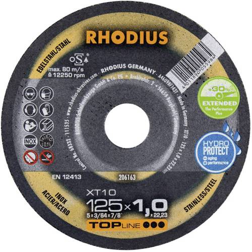 Rhodius XT10 206163 Trennscheibe gerade 125mm Edelstahl, Stahl von Rhodius