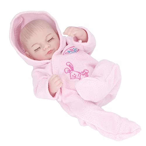 10-Zoll-Reborn-Puppen, Weiche Silikon-Reborn-Babypuppen Neugeborene Babypuppen mit Pyjamas für Mädchen (10 Zoll großer rosafarbener Junge mit) von RiToEasysports