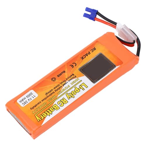 11,1 V 3000 MAh Drohnen-Lithiumbatterie, Ersatzbatterie mit Langer Batterielebensdauer und EC2-Anschluss für RC Quadcopter Glider Helicopter von RiToEasysports