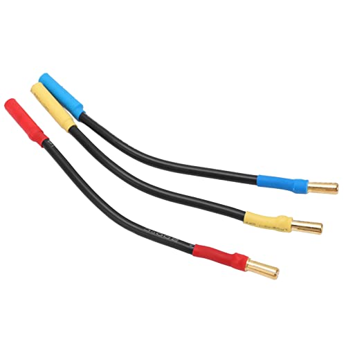 3-teiliges RC-Motorkabel, 4-mm-RC-Bananenstecker-Verlängerungskabel für RC-Autos, Boote, Flugzeuge und Andere Motor-ESC-Verbindungen Automodellzubehör Modellspielzeug von RiToEasysports