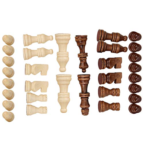 32 STÜCKE International Schachfigur, Holz Standard International Staunton Schachspielfiguren Set ohne Schachbrett Interaktives Spielzeug von RiToEasysports