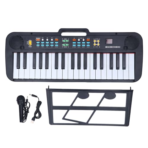 37-Tasten-Keyboard-Klavier, LED-Anzeige, 200 Klangtöne, Elektronische Tastaturen, Musikinstrument mit Notenständer, USB-Kabel, ABS-Material für Anfänger von RiToEasysports