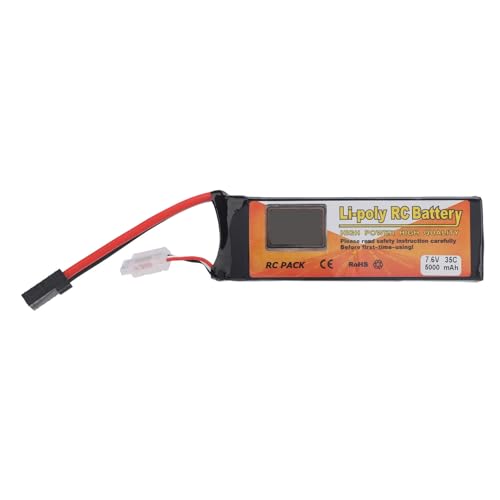 5000 MAh 7,6 V RC-Auto-Lithiumbatterie, Überladungsschutz, RC-Bootsbatterie mit TRX-Stecker für 1/8 1/10 1/12 1/16 RC-Trucks von RiToEasysports