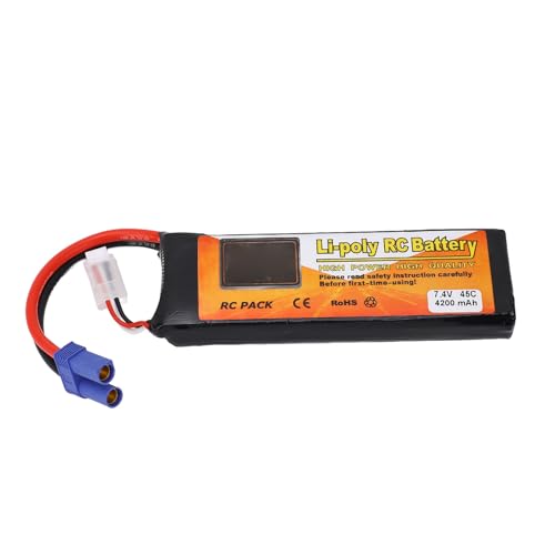 7,4 V 4200 MAh 45 C 2S RC Drohnenbatterie, Lithiumbatterie mit EC5-Stecker für RC Quadcopter RC Hubschrauber RC Boot FPV Drohne von RiToEasysports