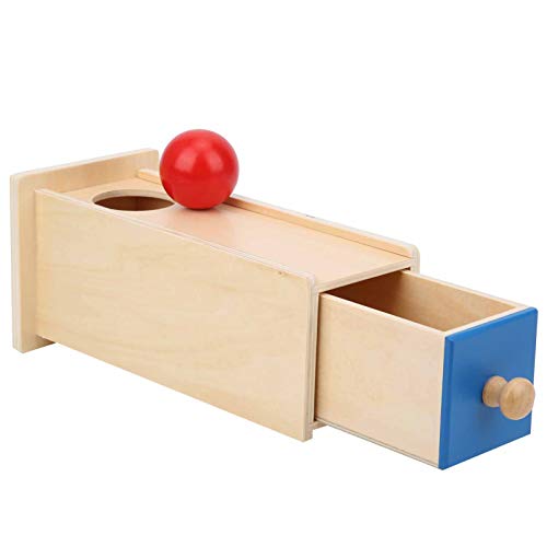 Baby-Kugelbox aus Holz, Bunte Pädagogische Montessori-Münzen-Bälle, Passende Box, Spielzeug, Objekt, Permanenz-Box(Rechteckige Schublade mit runder Kugel) von RiToEasysports