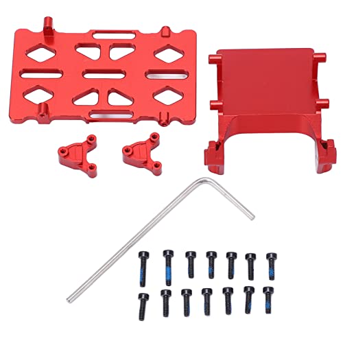 RC-Batteriefach-Set, RC-Batteriefach aus Aluminiumlegierung mit Hinterer Stoßdämpferbrücke, ESC-Halterung für Axial SCX24 1/24 RC-Auto (Rot) von RiToEasysports