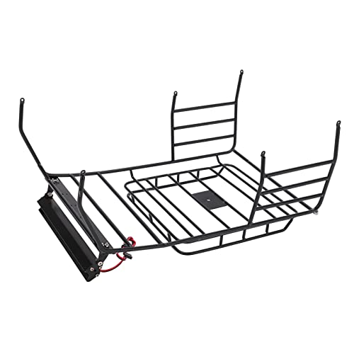 RC Car Dachträger, 313 Mm RC Crawler Truck Auto Dachträger Achsbasis Gepäckträger Ablage Antirolling mit LED-Licht für Axial SCX10 1/10 RC Truck von RiToEasysports