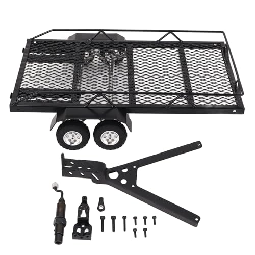 RiToEasysports 1/18 RC Trailer Metall Hitch Mount, 4 Reifen -Upgrade -Teile Zubehör RC -Upgrade -Teile für 1/18 RC Crawer Car RC Car von RiToEasysports