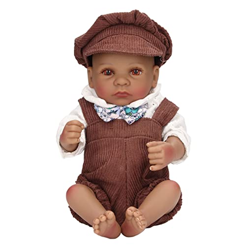 RiToEasysports 10 Zoll Lebensechte Wiedergeborene Babypuppen, Echte Neugeborene für (10 Zoll großes schwarzes Mädchen mit offenen) von RiToEasysports