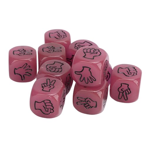 RiToEasysports 10pcs Finger Rateing Game Dice, Glühen Im Dunklen Finger Rätselraten Rock Scissors Paper Dice Set für Brettspiel, Würfelspiel, Mathematikspiel, Bildungsspiel (Purple) von RiToEasysports