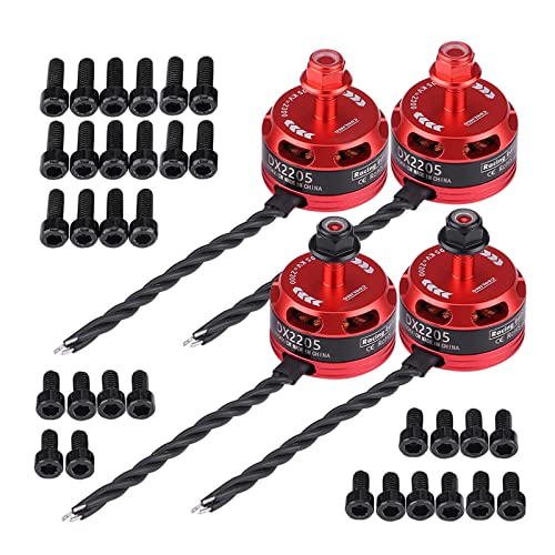 RiToEasysports 250 260 280 FPV-Renndrohne, 4 Stück DX2205 2300KV Bürstenloser Motor, Set mit 4 Stück Motoren, Hohe Leistung mit Geringem Vibrationsmetallgehäuse, Geeignet für 2–4S-Akku von RiToEasysports