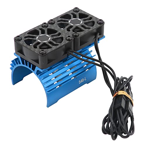 36 Mm RC-Kühlkörper für Bürstenlosen RC-Motor mit Zwei Lüftern, 28000 U/min, 8,4 V Kühlkörper für 540 550 Motor für 1/8 1/10 RC-Car (Blue) von RiToEasysports