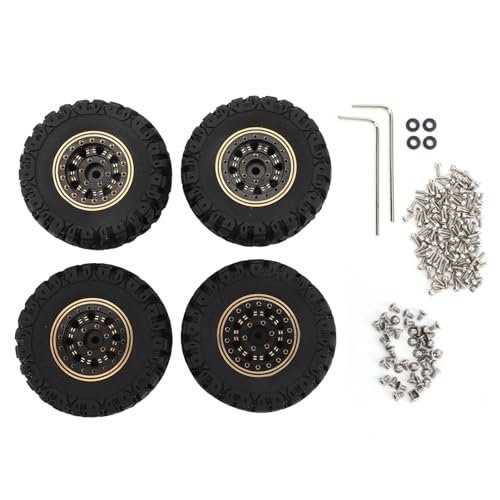 RiToEasysports 4PCS Beadlock Wheels Reifen, 1,2-Zoll-Messing Hub Gummireifen Ersatz mit Unebenen Oberflächen Textur für 1:18 RC Auto RiToEasysports 4PCS Beadlock Wheels Reifen, 1,2-Zoll-Messing Hub Gummireifen Ersatz mit Unebenen Oberflächen Textur für 1:18 RC Auto von RiToEasysports