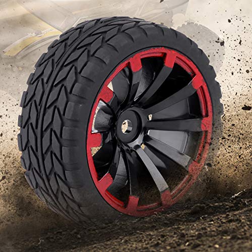 RiToEasysports 4PCS RC Drift Wheels, RC Drift Hard Tires Rubber Tire Racing Off Road Drifting Car RC Rubber Tires Wheels Set für RC 1:10 Car Part (Weizenährenembryo) von RiToEasysports