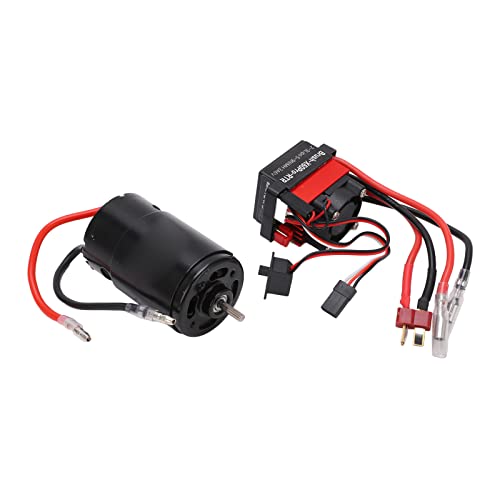 RiToEasysports 550 Motor 60A ESC-Kit, Wasserdichter Bürstenmotor-Controller mit Hoher Torsion und Lüfterkühlung für 1/10 RC-Car von RiToEasysports