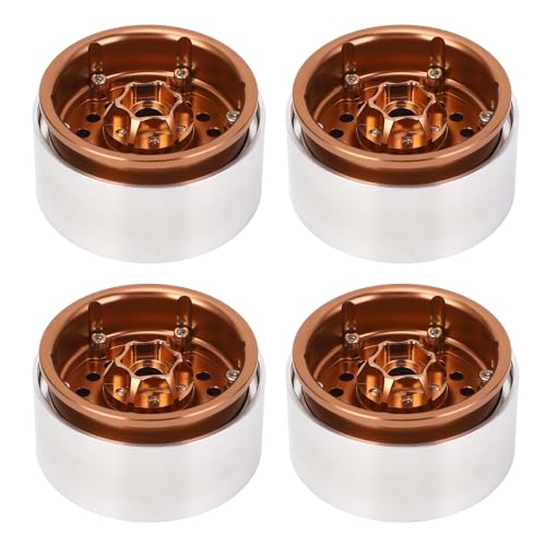 RiToEasysports Aluminiumlegierung 1/10 RC Crawler Wheel Hub -Set, Leichte Runde Loch RC Autorad -Hubs Ersatzteile für 1/10 Scale Crawler (Brown) von RiToEasysports