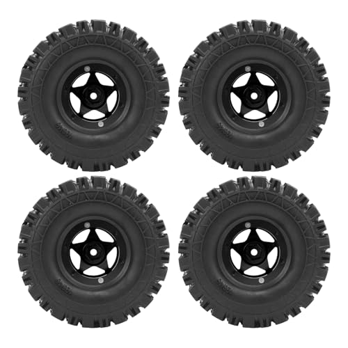 RiToEasysports Aluminiumlegierung RC Crawler Wheel Rims Set, 4pcs 5 Sterne RIMME 120 X 46 Mm RC -Reifenräder Ideal Zum Aufrüsten Ihrer RC -Crawler (Black) von RiToEasysports