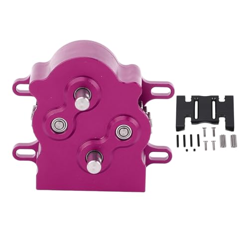 RiToEasysports Aluminiumlegierungsgetriebe, Rotormotor -RC -Autogetriebe mit Skidplatte für SCX10 1/10 Scale Crawler (Purple) von RiToEasysports