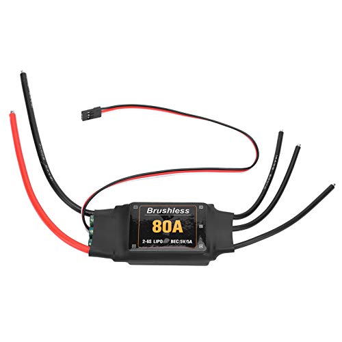 RiToEasysports Brushless ESC, 80A Hochpräziser RC-Elektro-Drehzahlregler ESC RC-Flugzeugzubehör für RC-Hubschrauberflugzeuge((80A)) elektronisches Spielzeug Kinderspielzeug von RiToEasysports