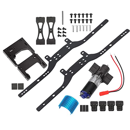 RiToEasysports Hochwertiges RC Auto Metallrahmen Kit, Exquisites Aussehen mit Motor Set Fit für MN90 MN90K MN91 MN91K MN45 MN45K MN99 MN99S (Black) von RiToEasysports