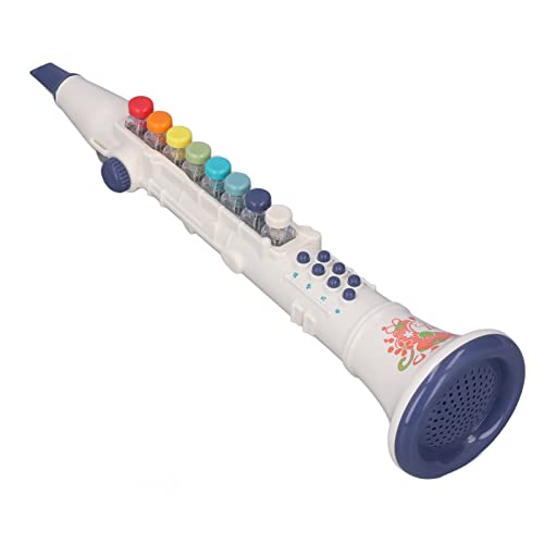 RiToEasysports Klarinettenspielzeug, Klarinettenspielzeug, 4 Musik-Spielmodi, Klarinettenspielzeug, Einstellbare Lautstärke und Licht, Niedliches Klarinettenspielzeug, Musikinstrument, (White) von RiToEasysports