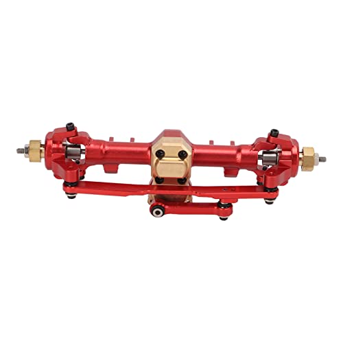 RiToEasysports Komplette Vorderachse aus Aluminiumlegierung, RC-Vorderachsbaugruppe Zum Klettern und Offroad-Leistungssteigerung für Axial SCX24 AXI90081 RC-Car (Rot) von RiToEasysports