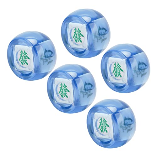 RiToEasysports Mahjong-Würfel, 5 Stück Mahjong-Windrichtungswürfel Ost-Südwest-Nordkugel-Spielwürfel für Unterhaltung (Transparentes Blau) Spielzeug im Freien von RiToEasysports