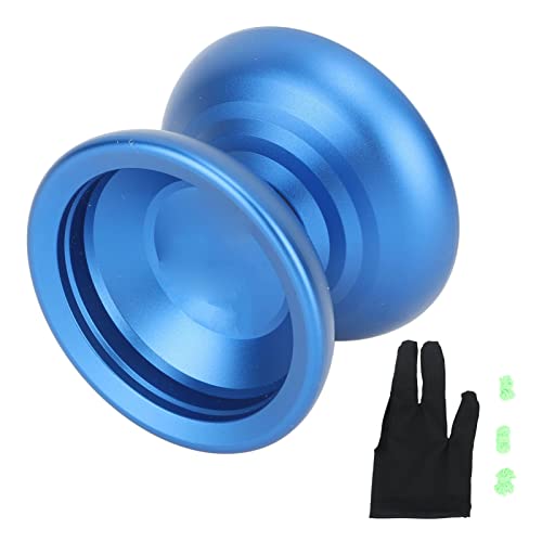 RiToEasysports Nicht Reagierender Yoyo-Ball, Hochwertiges Yoyo aus Legiertem Metall, Inklusive Handschuhen, Beutelschnüren für und Fortgeschrittene Spieler (Blue) von RiToEasysports