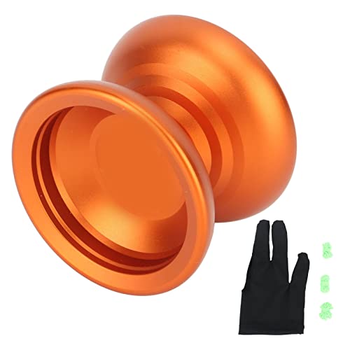 RiToEasysports Nicht Reagierender Yoyo-Ball, Hochwertiges Yoyo aus Legiertem Metall, Inklusive Handschuhen, Beutelschnüren für und Fortgeschrittene Spieler (ORANGE) von RiToEasysports