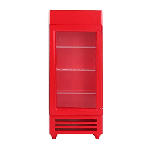 RiToEasysports Puppenhausmöbel, Vertikaler Kühlschrank für Puppenhäuser, 1:12, Holz, Hohe Simulation, Stimuliert Helle Farben, Puppenhaus-Automaten für Heimwerker(Rot) Spielzeug Kinderspielzeug von RiToEasysports