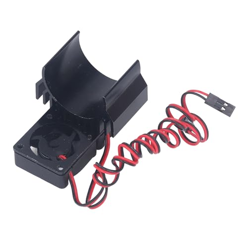 RiToEasysports RC -Auto Kühlkörper, DC 5V RC Motor Kühllüftergruppe Doppellüfter RC High Velocity Lüfter Wärmekühlmotor -Kühlerlüfter für Schrägstrich 4 × 4 VXL 1/10 RC -Auto (Black) von RiToEasysports