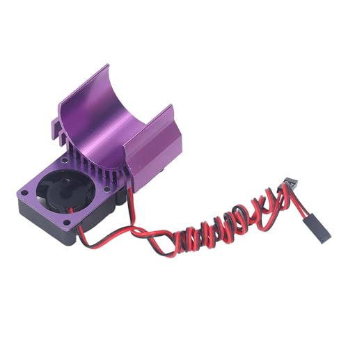 RiToEasysports RC -Auto Kühlkörper, DC 5V RC Motor Kühllüftergruppe Doppellüfter RC High Velocity Lüfter Wärmekühlmotor -Kühlerlüfter für Schrägstrich 4 × 4 VXL 1/10 RC -Auto (Purple) von RiToEasysports